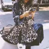 【 Retail 】90*180 best-selling leopard print trimmed satin scarf from Dongdaemun, South Korea Specification image